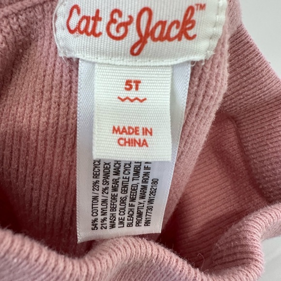 Cat & Jack Girl’s Solid Ribbed Leggings - 5t - Picture 3 of 5